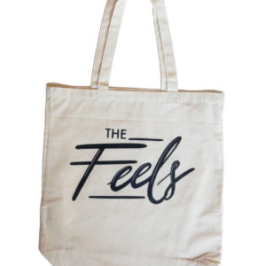 The Feels Signature Tote Bag in Cream with Black Insignia